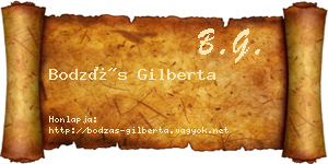 Bodzás Gilberta névjegykártya